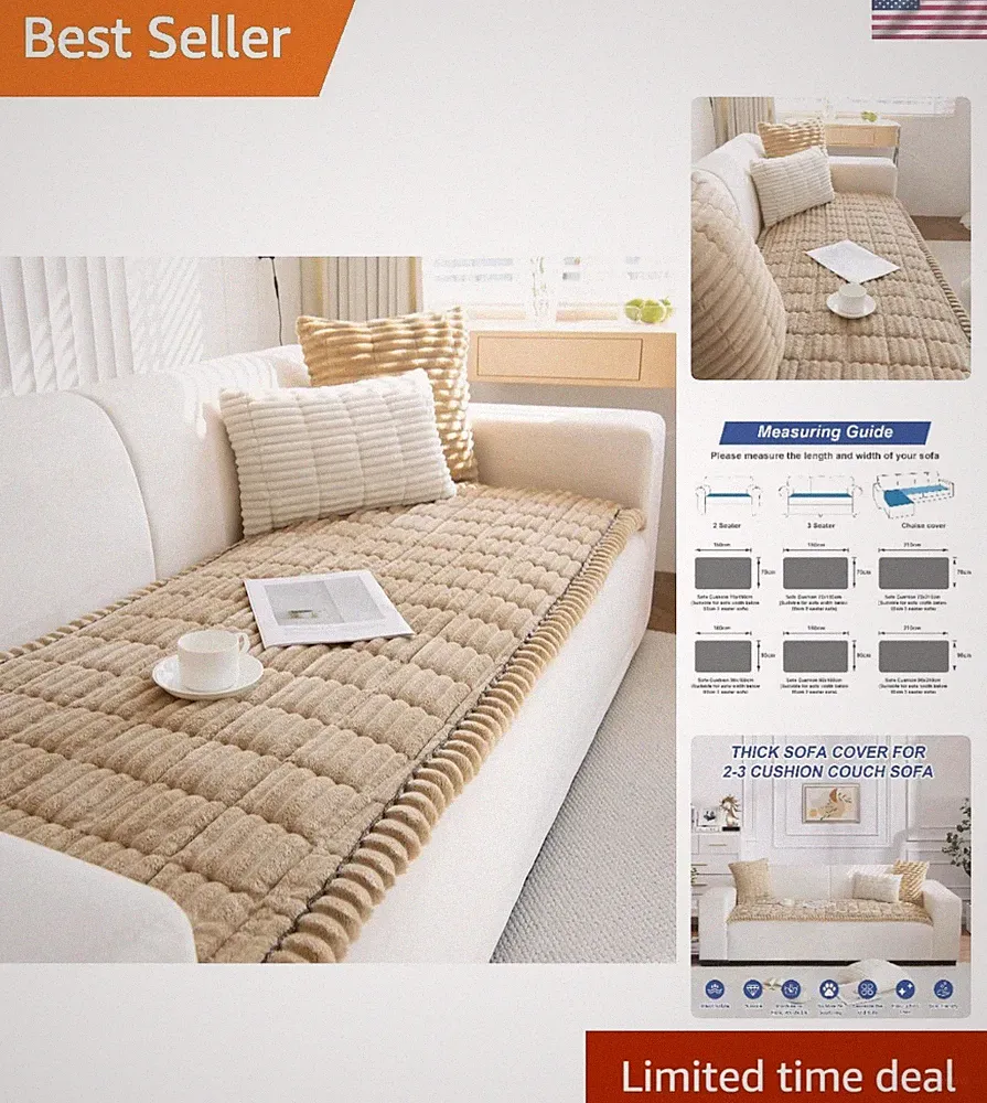 Elegant Non-Slip Corduroy Sofa Covers for Pet Protection - Machine Washable Luxe