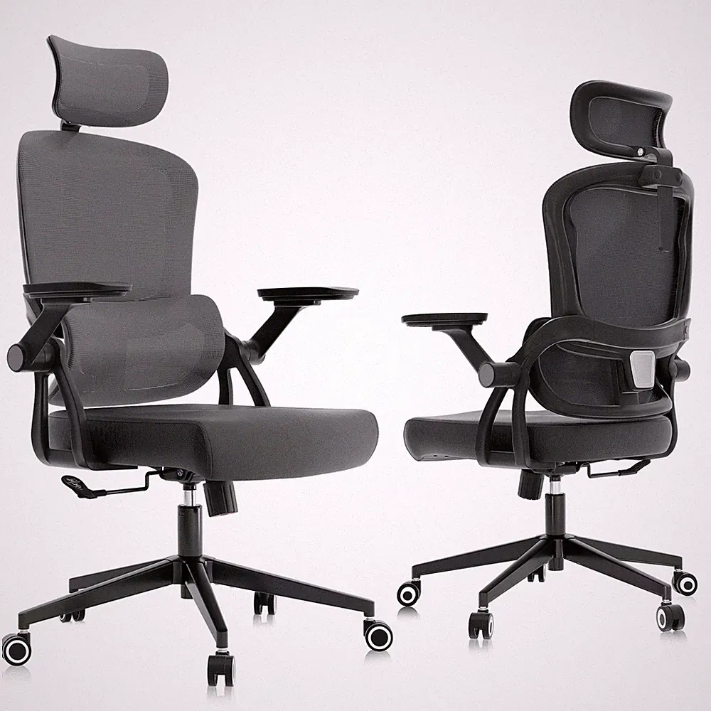 Ergonomic Office Chair with Lumbar Support, Adjustable Height, Reclining Swivel