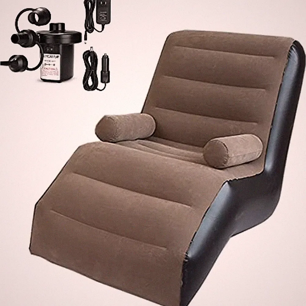 Inflatable Deck Chair with Household Air Pump Lounger Sofa for IndoorLiving Room