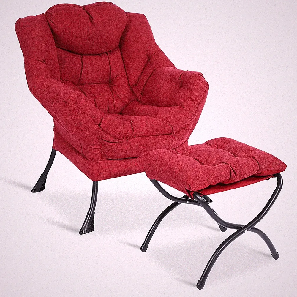 Lazy Chair Upholstered Single Sofa Chair Cushioned Recliner Armchairs