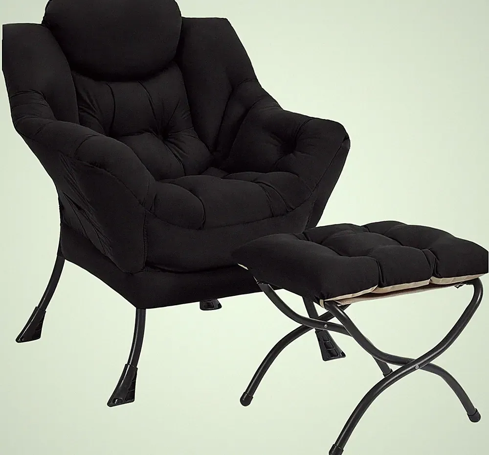 Lazy Chair with Ottoman, Modern Accent Chair Contemporary Lounge Leisure Sofa Ch