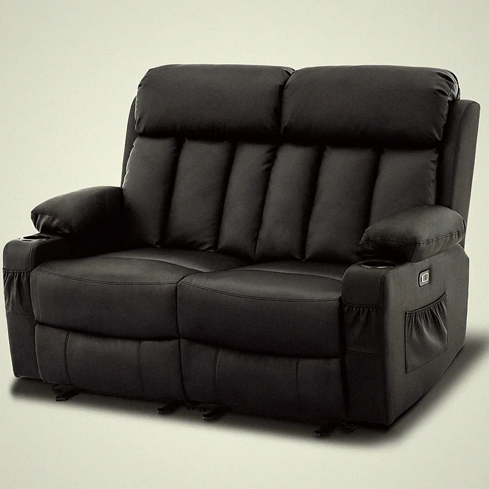 Lovupet Power Loveseat , Electric Reclining Loveseat Sofa with Massage 6075