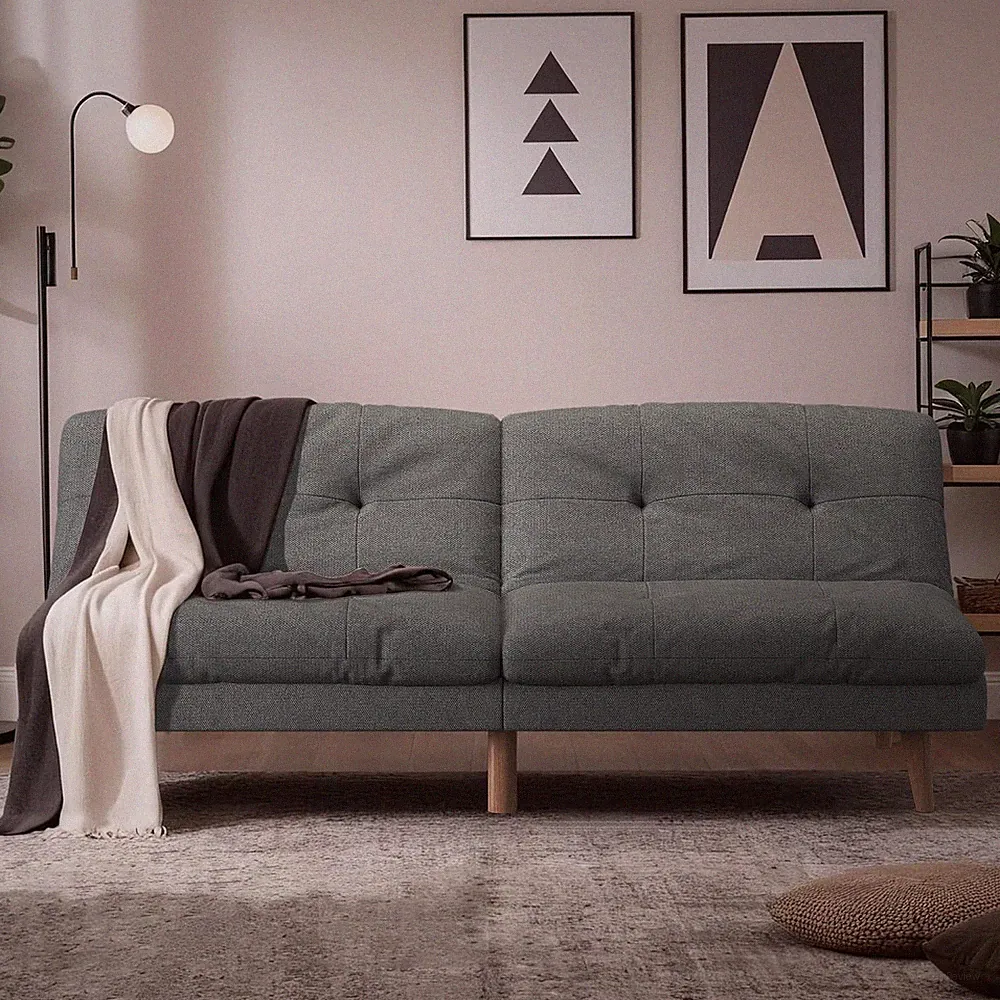 New Listing Convertible Futon Sofa Bed Futon Couch with Adjustable Back Upholstered Sleeper