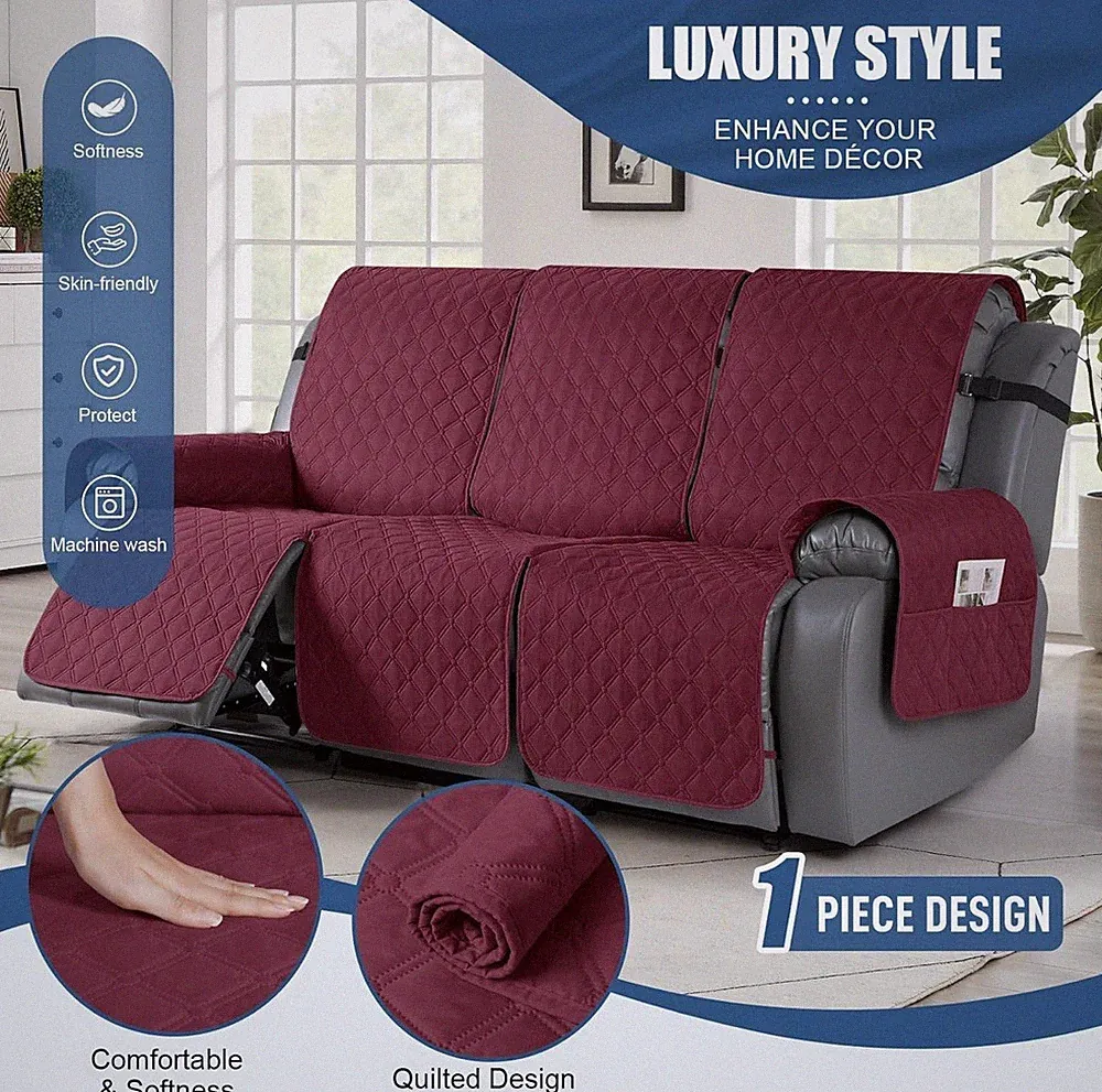 Recliner Covers, Recliner Sofa Covers, Cover for Reclining Chair, Wine Red