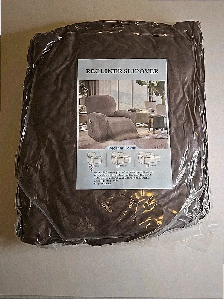 Recliner Slipcover Brown Stretch