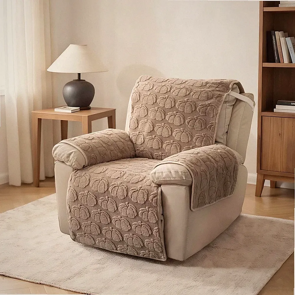 Thick Rabbit Plush Recliner Slipcover 23 Inches Chair Covers Lazy Boy Recline...