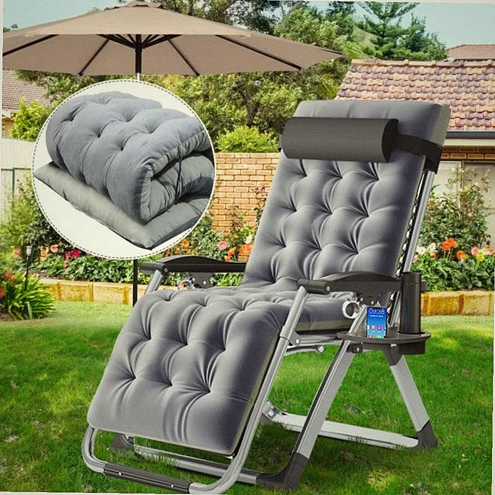 Zero Gravity Chair Lawn Recliner Folding &Pearl Cotton Pad &Pillow Lounger Chair
